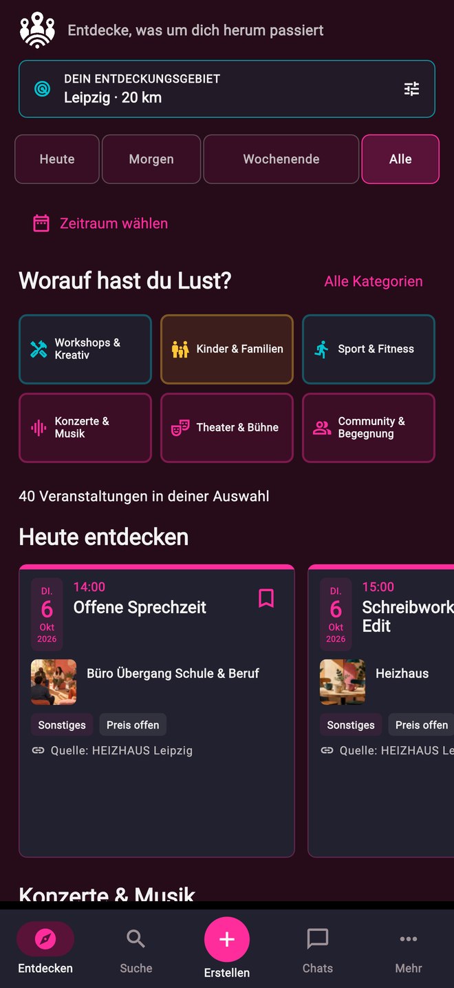 Ein Blick in die eVants App